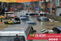 Torrential rain floods cars, shops in south China city